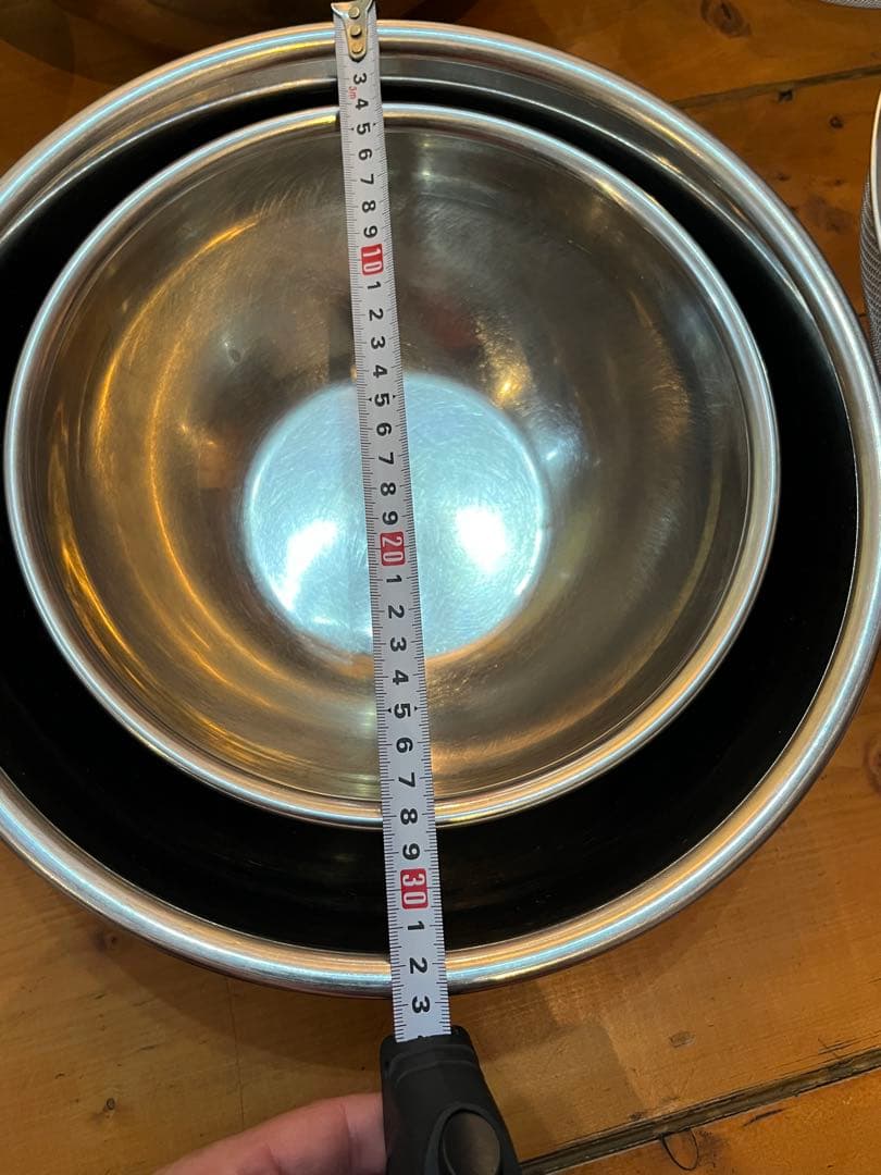 ステンレス製ボウルとざるセット 飲食店用