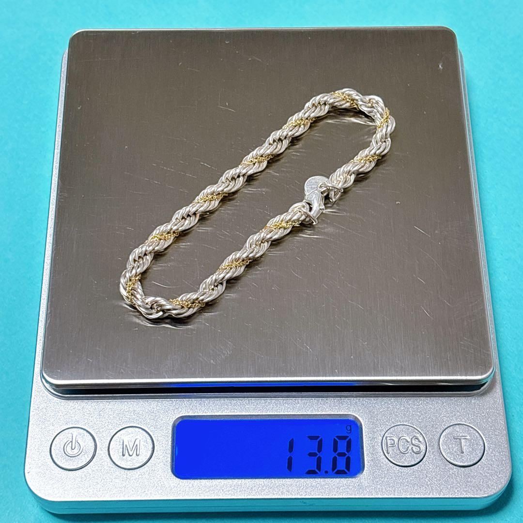 【美品】18.5cm ティファニー ツイストコンビ ブレスレット925/750