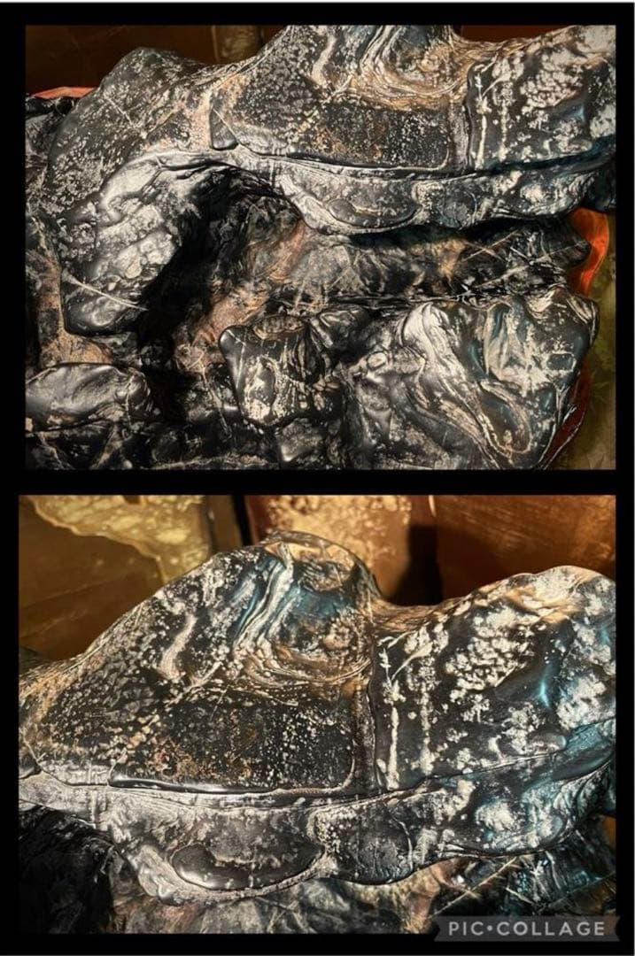 5602 老黒 霊璧石 横47(cm)24.34kg 唐渡石霊壁石骨董盆石