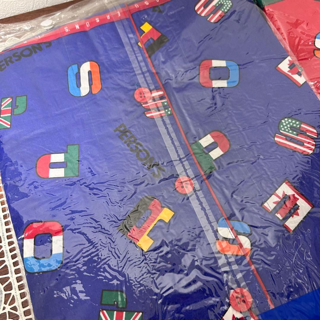 未使用品　レトロ　パーソンズ　長袖　パジャマ　レディース　メンズ　赤　青　国旗