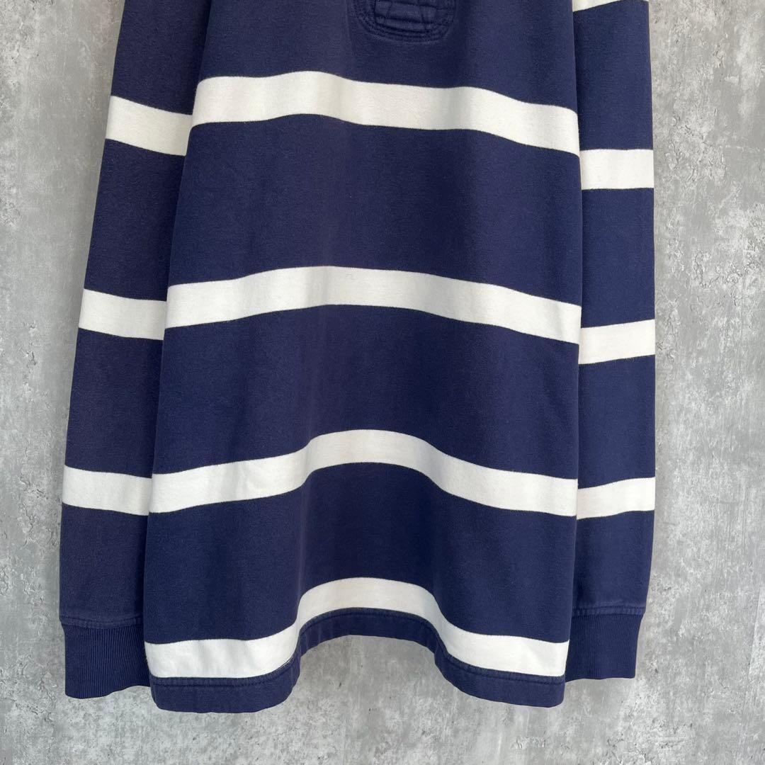 【人気カラー】ポロ ラルフローレン ボーダー 長袖 ラガーシャツ 古着 常田大希