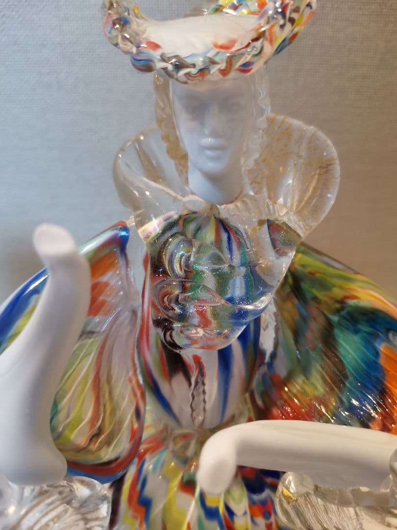 ヴェネチアンガラス　ペア人形　マーブル