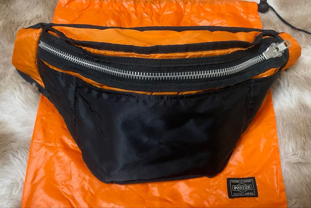 【美品】PORTER タンカー ウエストバッグ ボディバッグ ブラック L 袋付