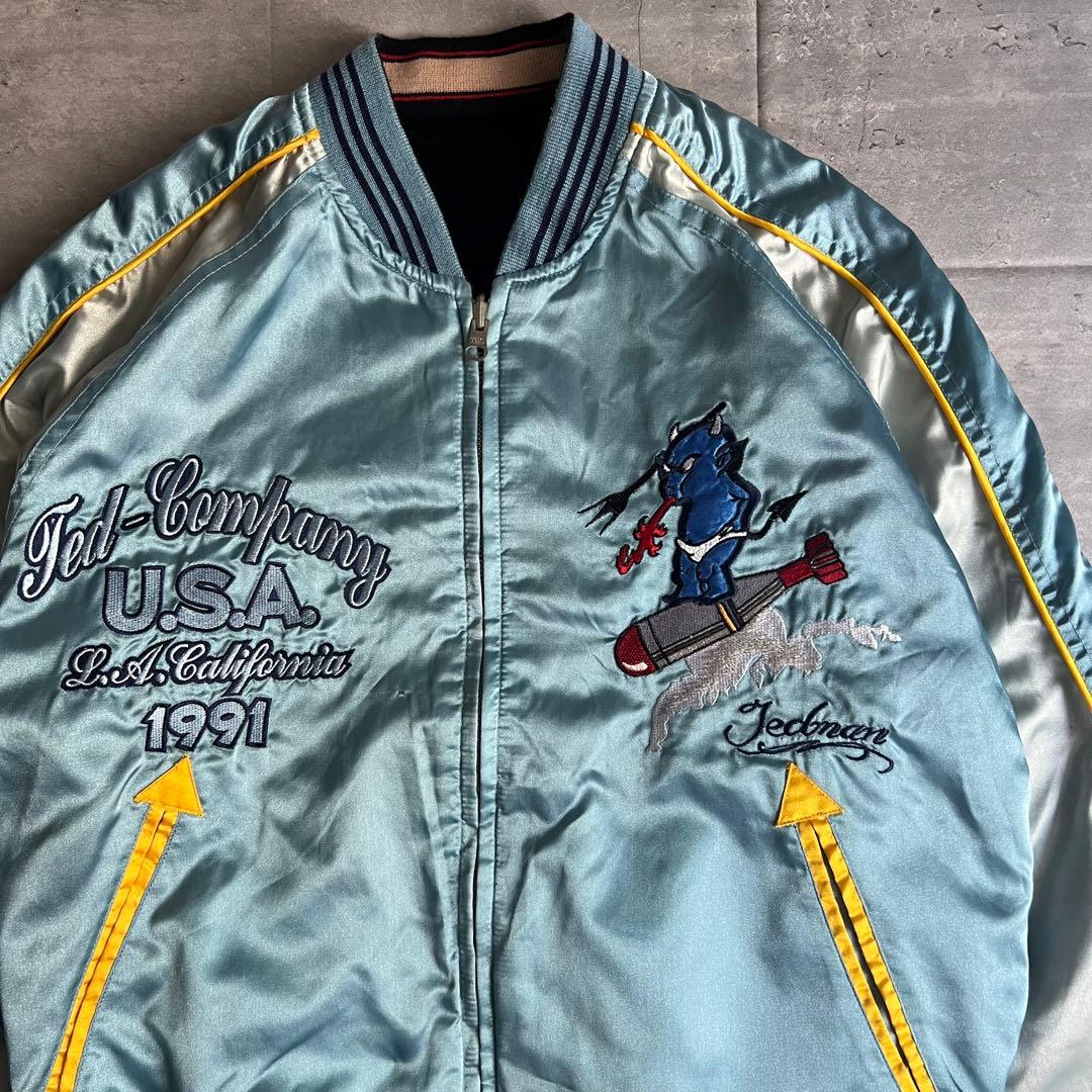 TED MAN　テッドマン　総刺繡　リバーシブル　スカジャン　ベロア　40サイズ