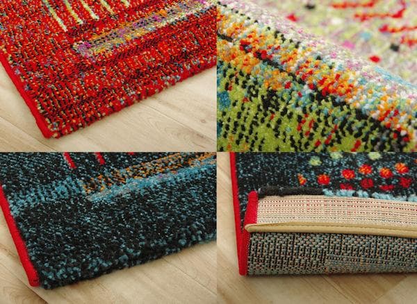 ギャッベ柄トルコ製ウィルトン織カーペット200x250cm ラグ（455）