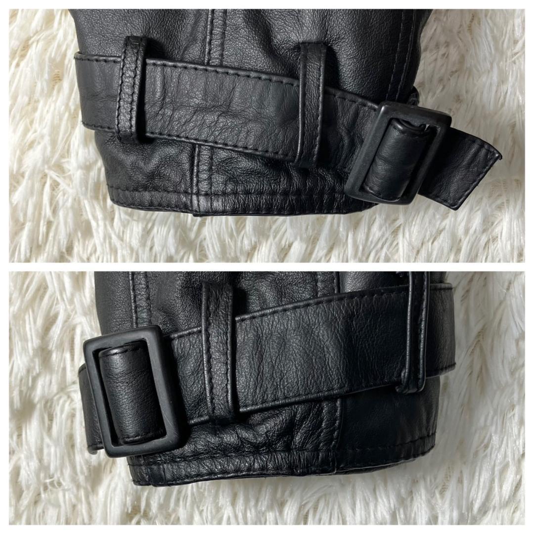 美品 D’HOMMEAHOMME レザートレンチコート 牛革 ベルト付 黒 M