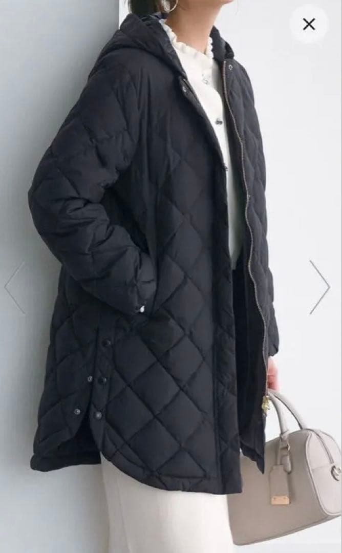 TAION×UNFLO／LIMONTA2WAYキルティングダウンコートネービーM