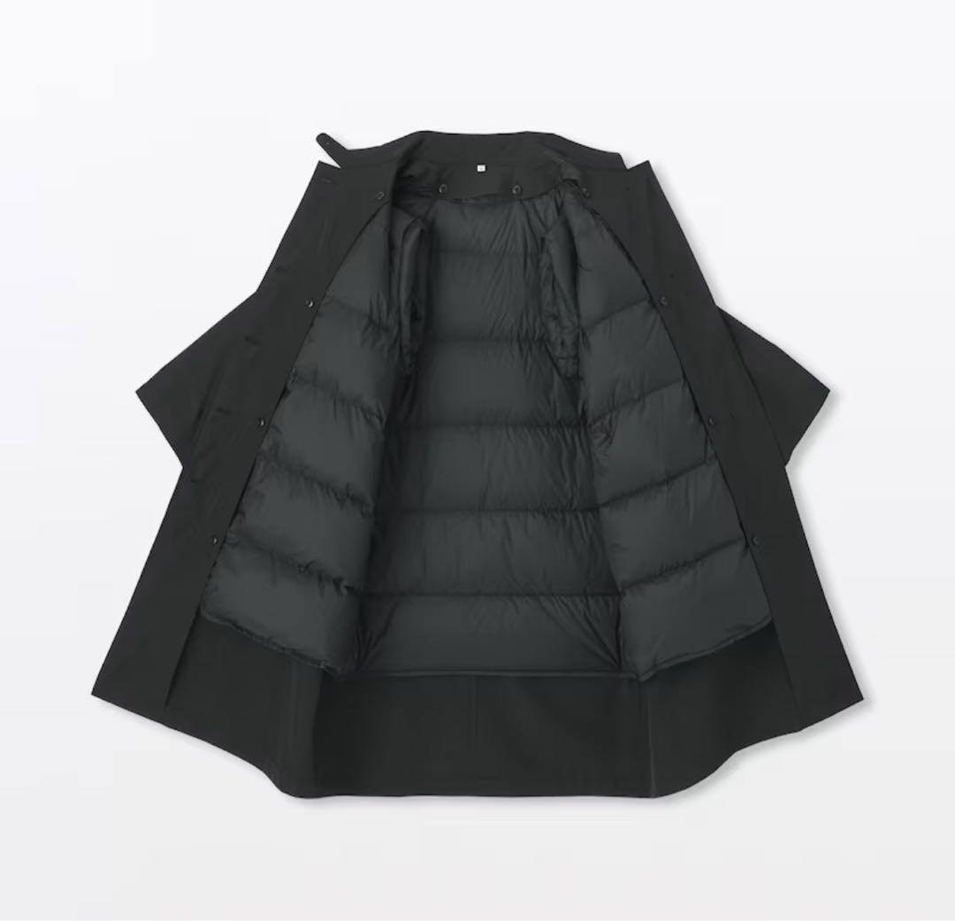 MUJILabo ダウンライナー付き撥水ステンカラーコート婦人S黒