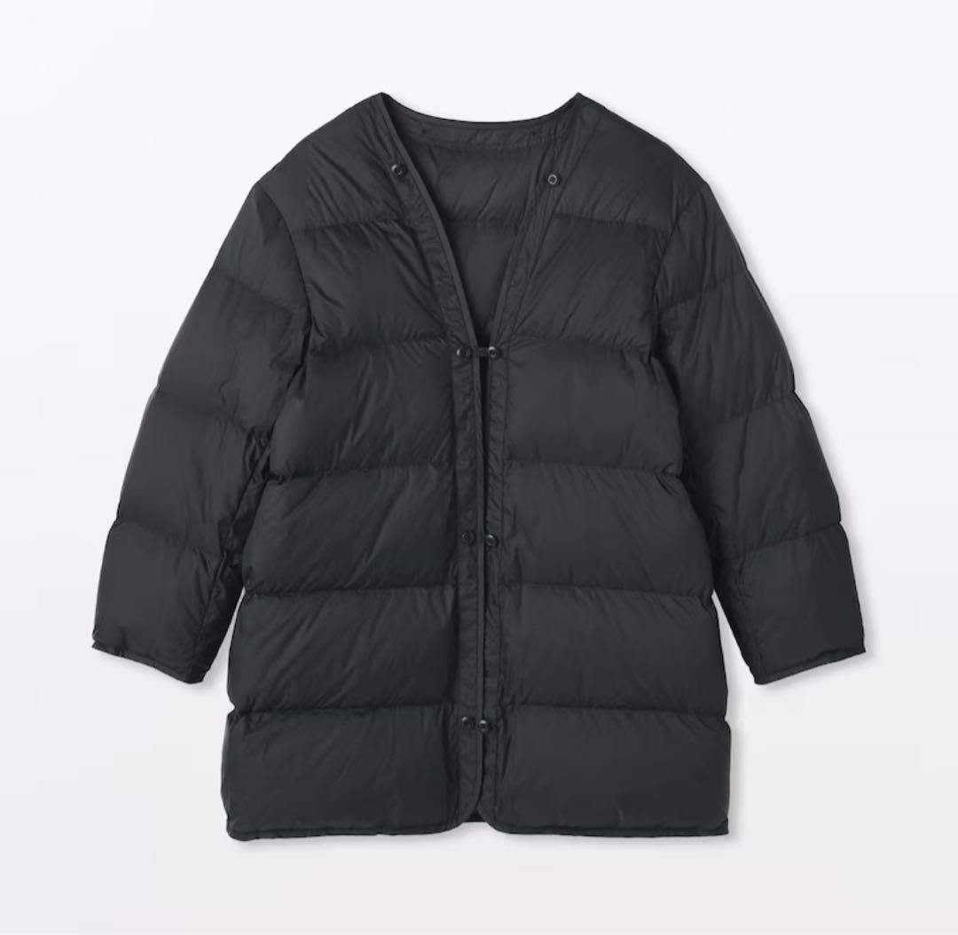 MUJILabo ダウンライナー付き撥水ステンカラーコート婦人S黒