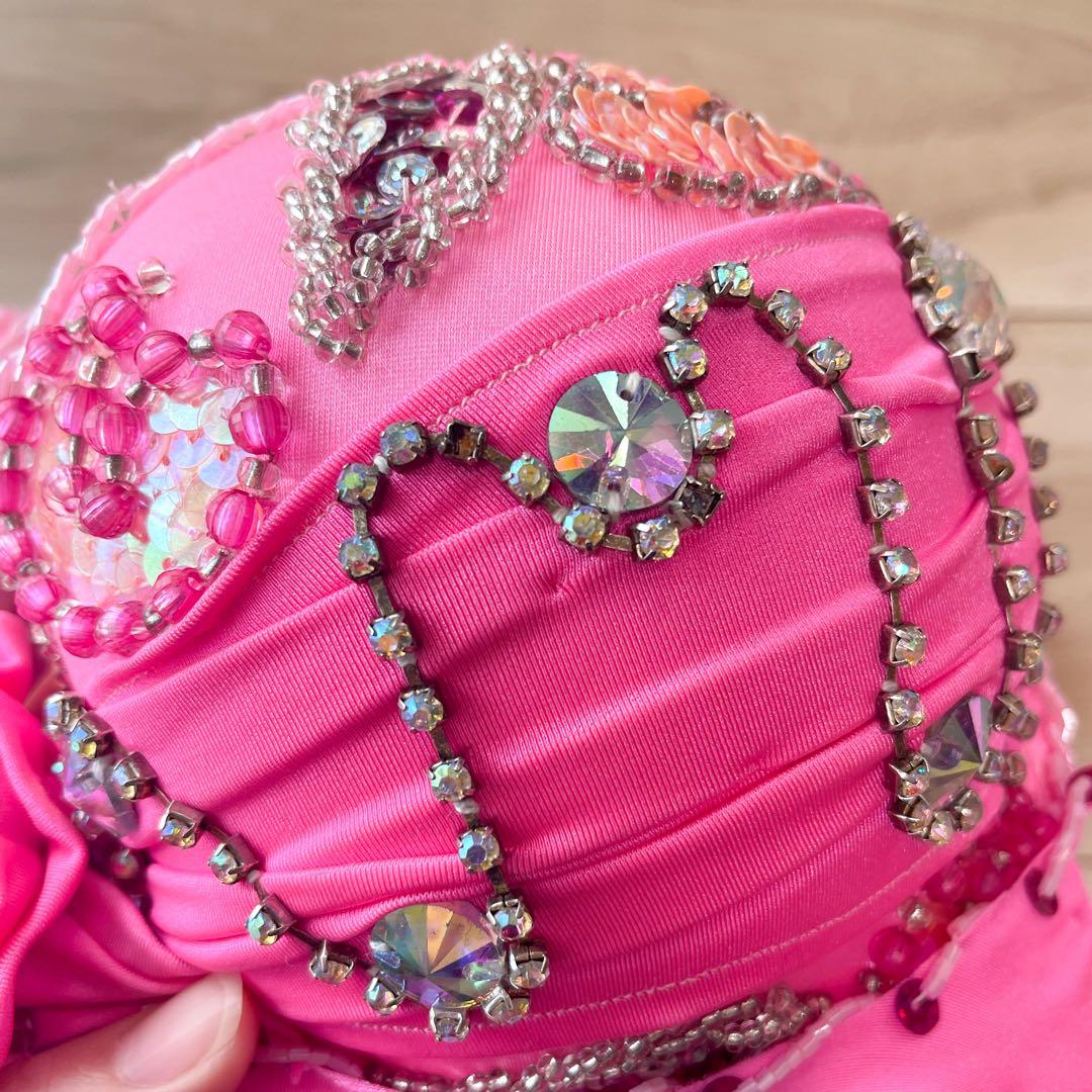 エジプト製ベリーダンス衣装 ピンク ドラムソロ　ミニスカート