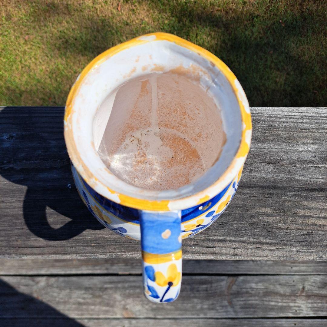 イタリア製　ヴィンテージ　陶器製 花柄　ピッチャー　#デルフト