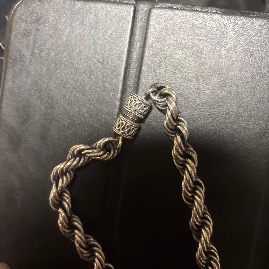 silver925 刻印あり 極太 ツイストロープ ネックレス　120g