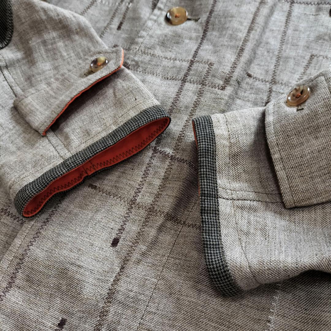 ジュンヤワタナベマン 16SS パッチワークリネンステンカラーコート S 日本製