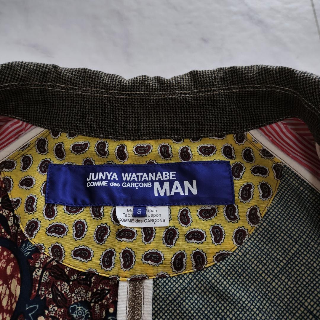 ジュンヤワタナベマン 16SS パッチワークリネンステンカラーコート S 日本製