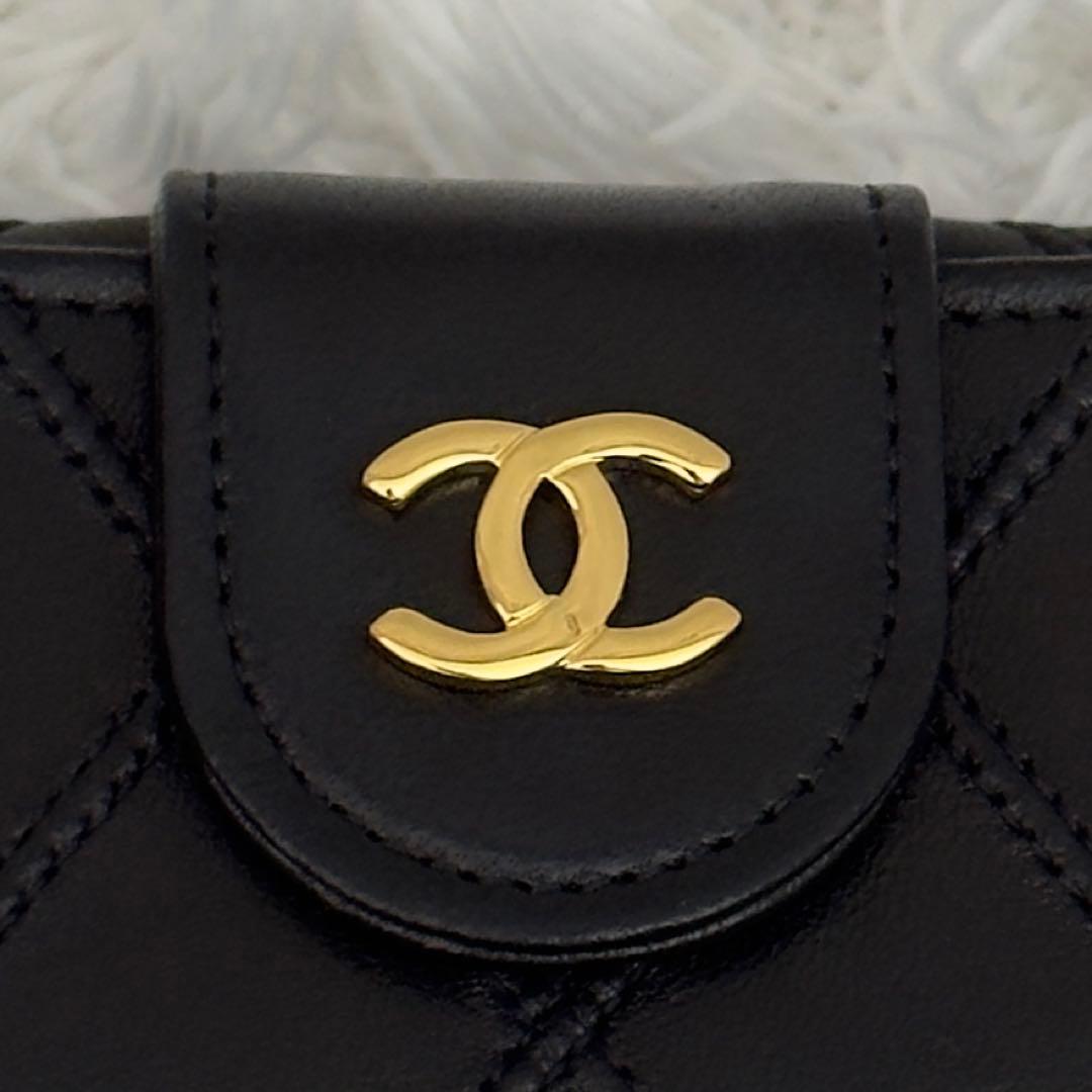 極上美品⭐️CHANELシャネル ココマーク ビコローレ Wホック 財布 レザー