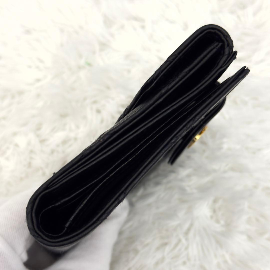 極上美品⭐️CHANELシャネル ココマーク ビコローレ Wホック 財布 レザー