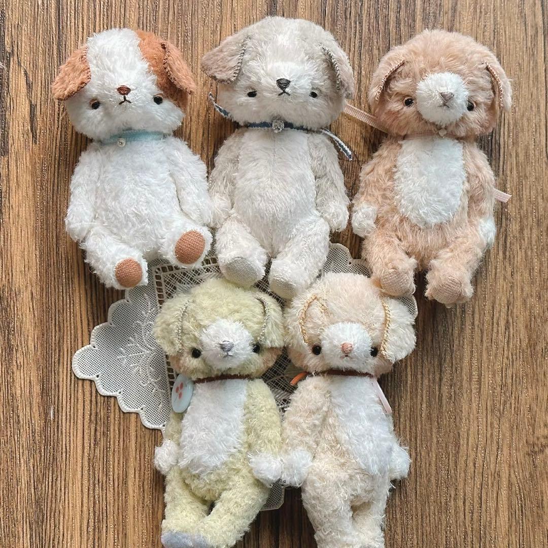 青リンゴワンワン アーティストベア 犬 テディベア ぬいぐるみ 海外作家様