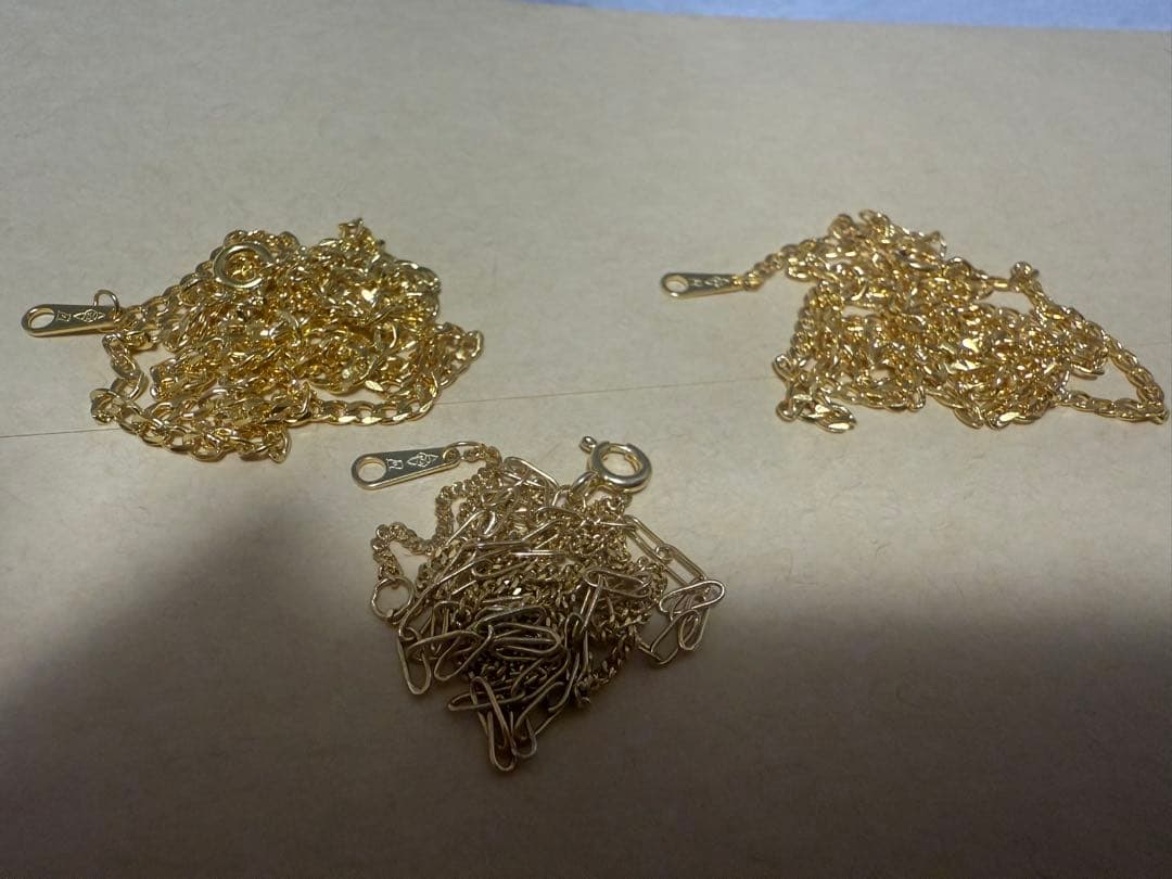 K18（造幣局ホールマーク付き）ネックレス3点セット