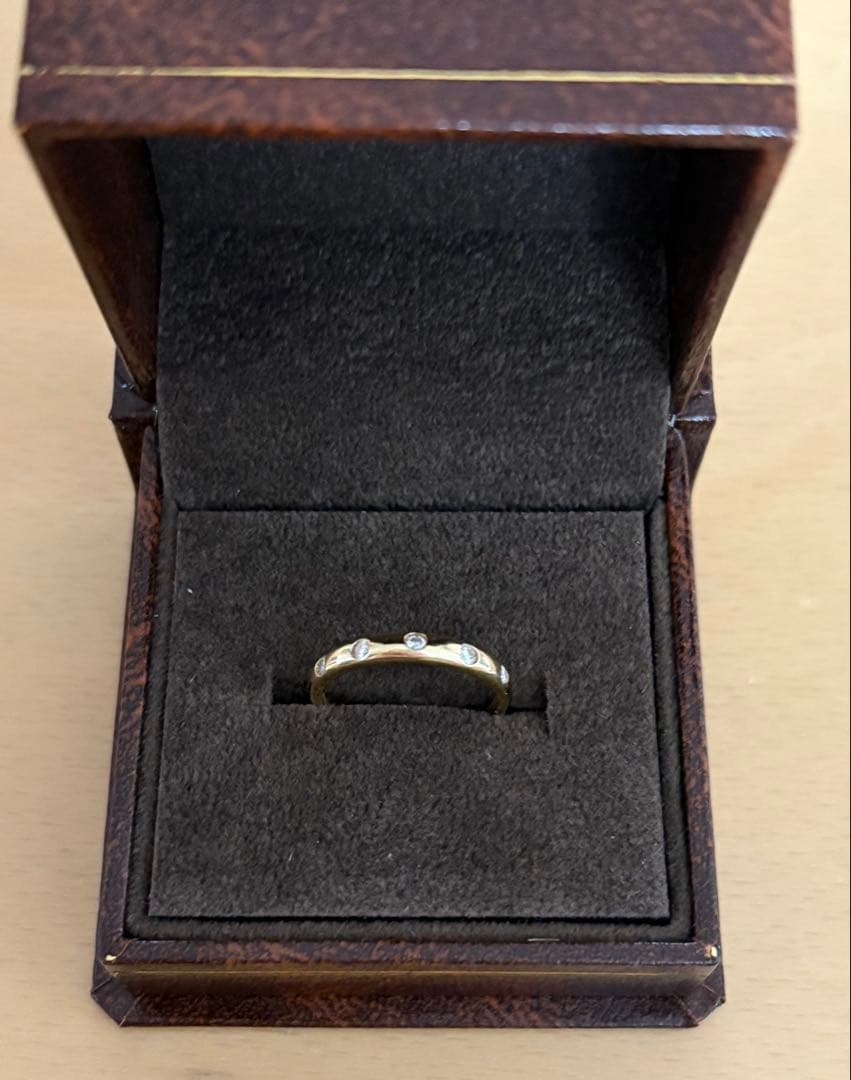 18金 ダイヤモンド リング 天然ダイヤモンド ドットリング　11号　K18