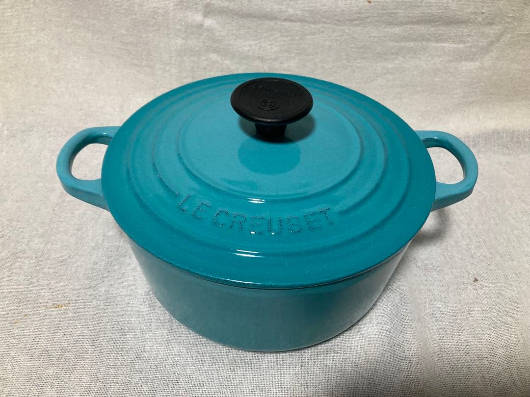 ル・クルーゼ　ココットロンド　18㎝　ターコイズ