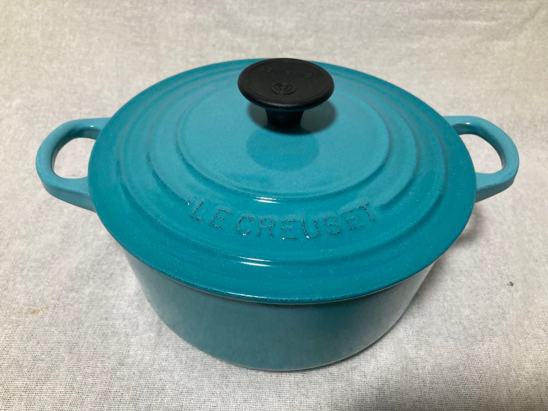 ル・クルーゼ　ココットロンド　18㎝　ターコイズ