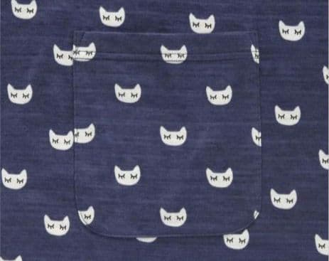新品タグ付き マタノアツコ ワコール ルームウェア ワンピ パジャマ ブルー 猫