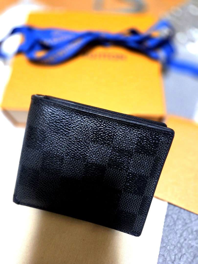 カ*ン様 LOUIS VUITTON ダミエ ブラック 二つ折り財布