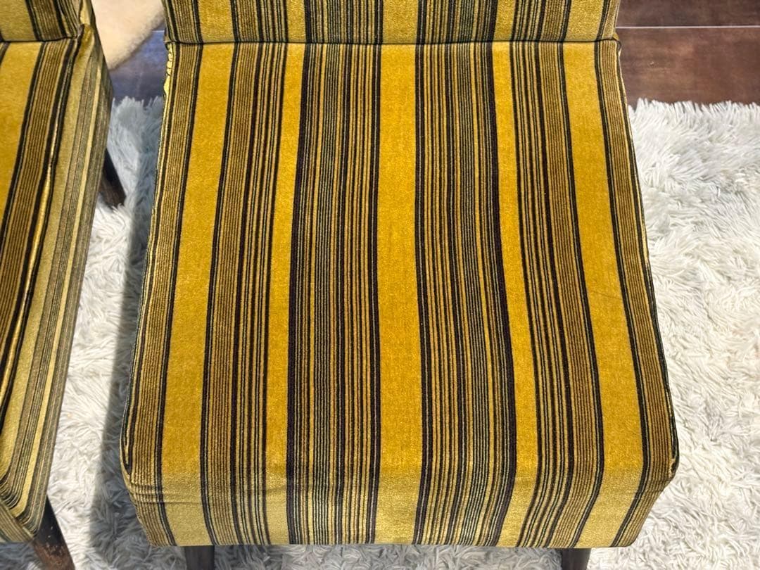 ストライプチェア シングルソファ ファブリック アンティーク ビンテージ SZ