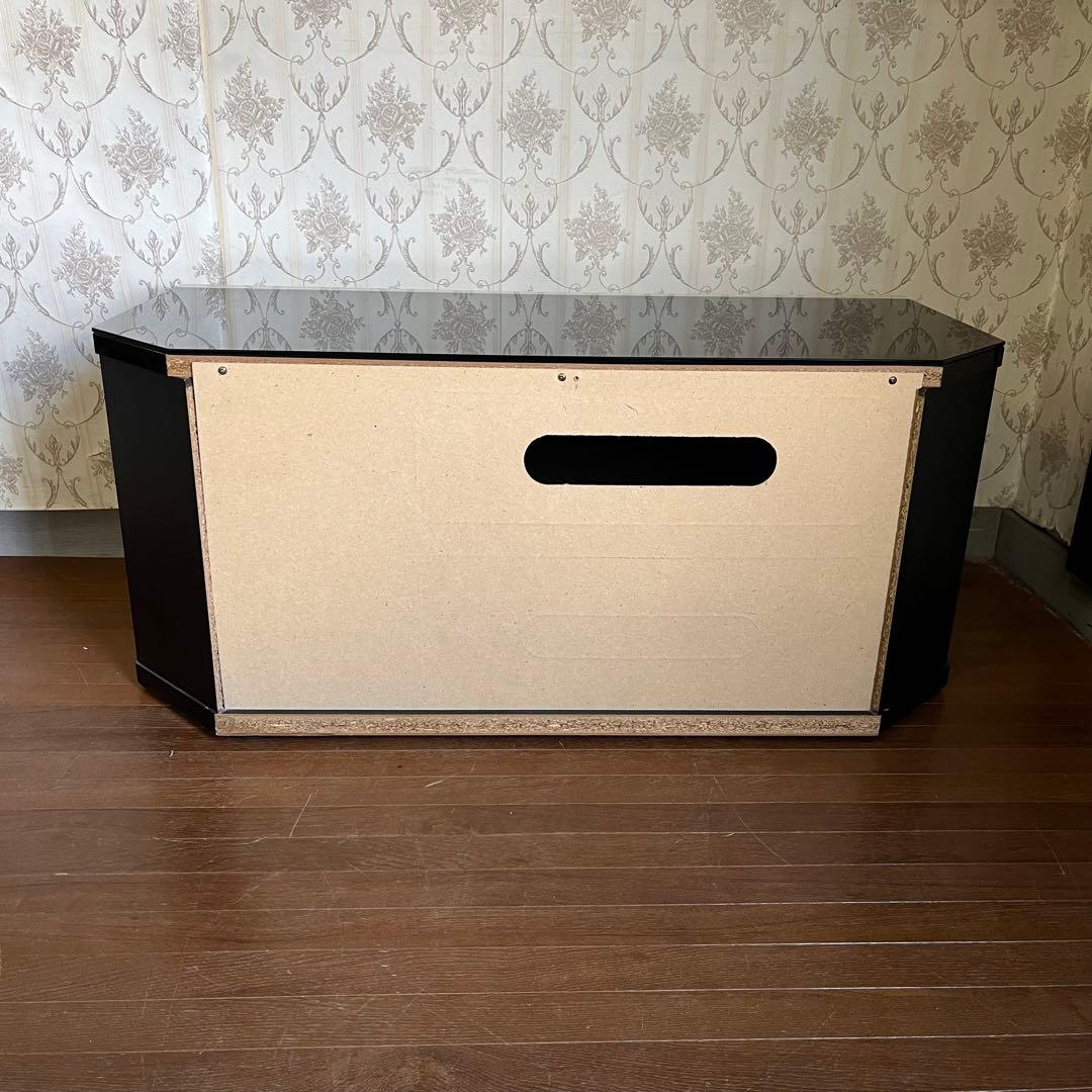 【中古品】ガラス天板 テレビボード テレビ台 キャスター付き ポストモダン