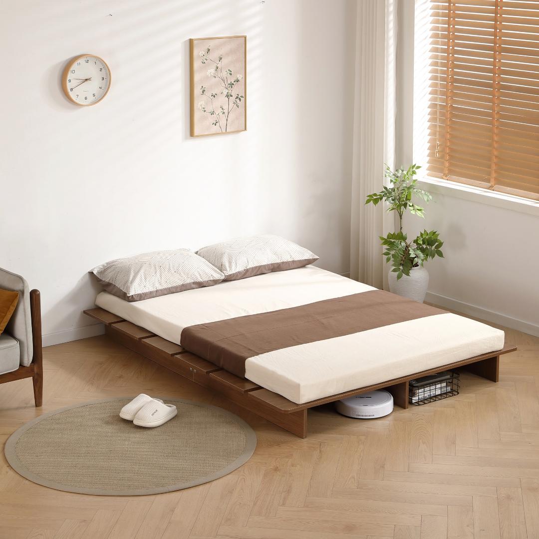 【幅120cm・S】ベッド ローベッド すのこベッド おしゃれ BROWN