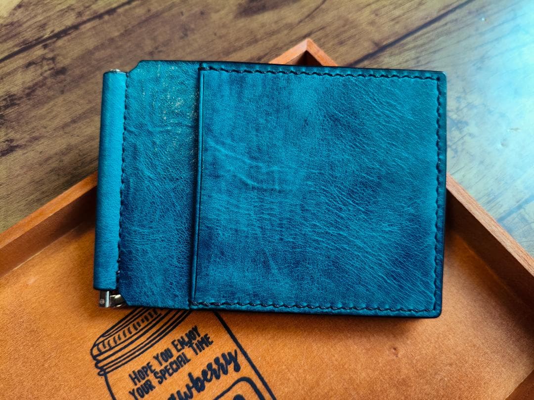 【姫路レザー】シンプルマネークリップ【シュリンクレザー】