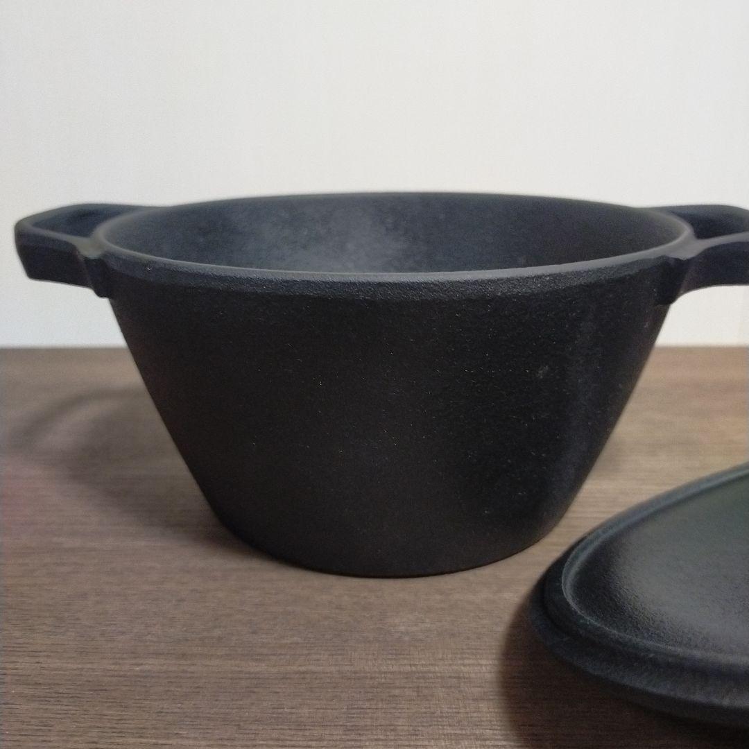 【未使用】oigen(盛栄堂)南部鉄器　両手鍋 蓋付き