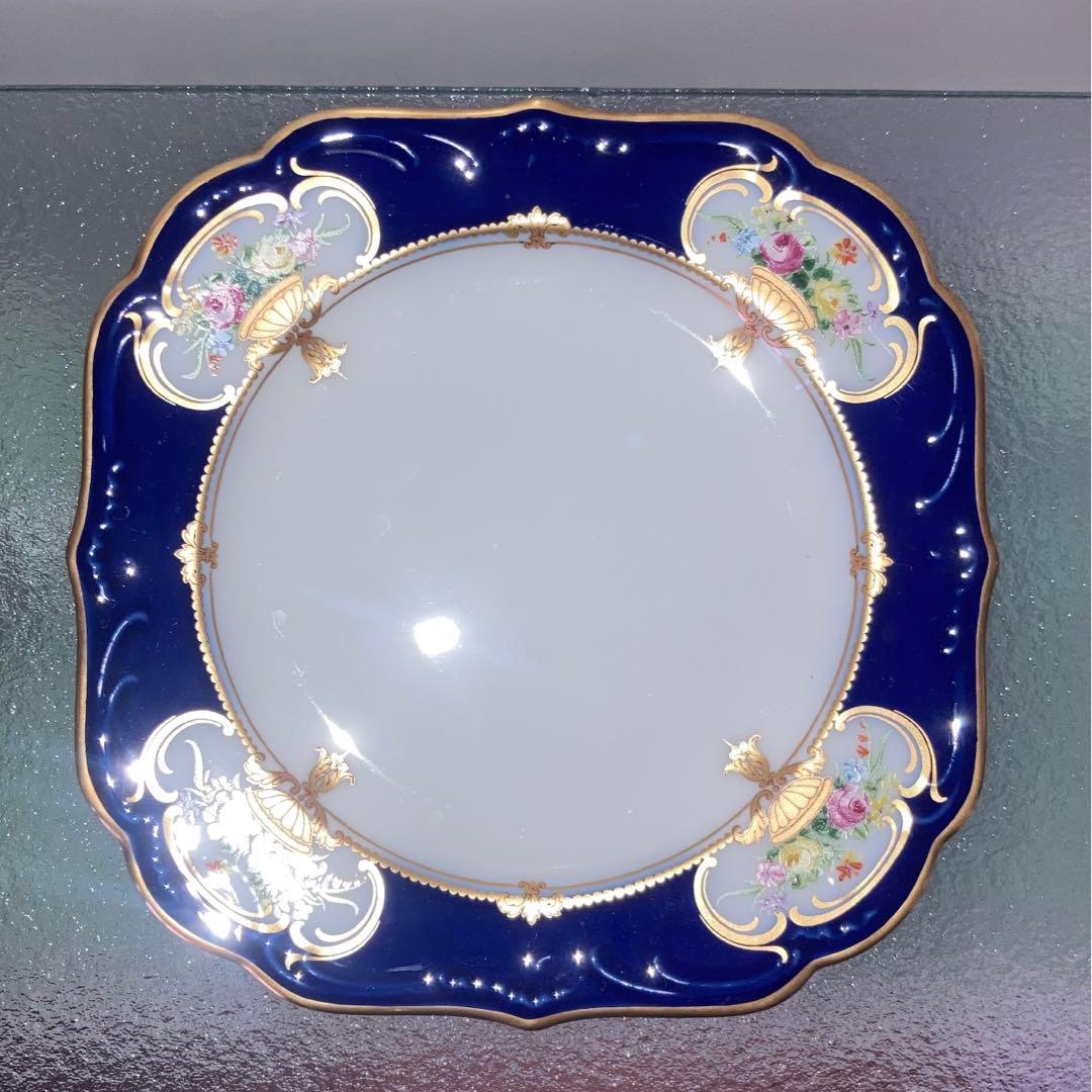 大倉陶園　エンプレスローズ プレート　6枚セット　瑠璃