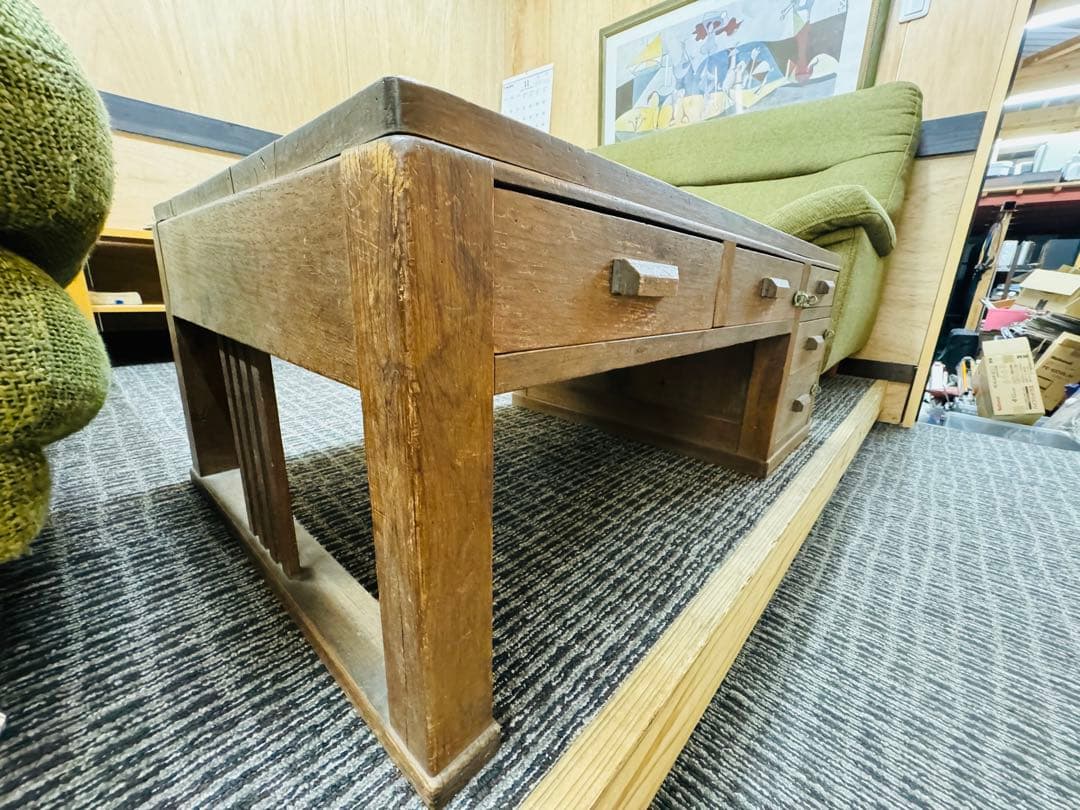 昭和レトロ！希少品！ちゃぶ台　座卓　テーブル　机　引き出し　民藝家具　書斎机 和