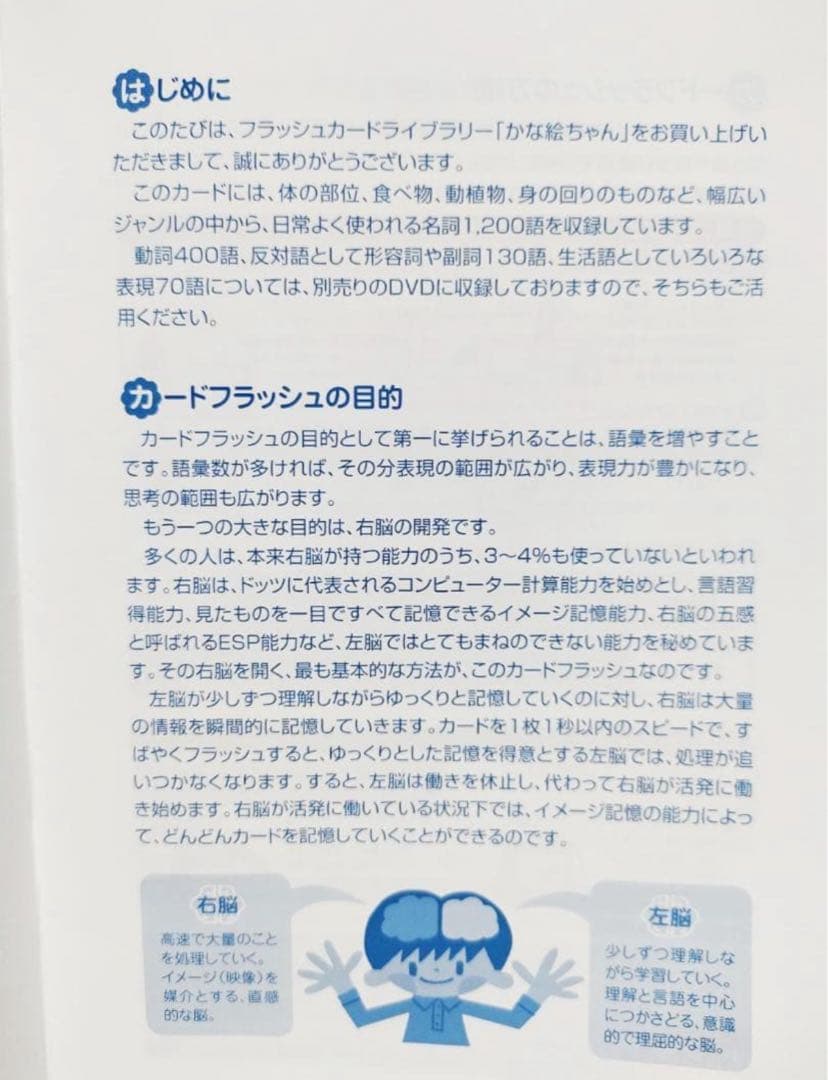 七田式 かな絵ちゃん AB 1200枚 最新版 フラッシュカード 右脳記憶 美品