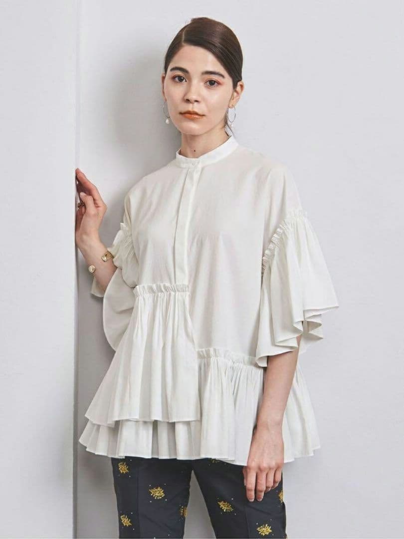 UNITED ARROWS イレギュラーフリル ブラウス