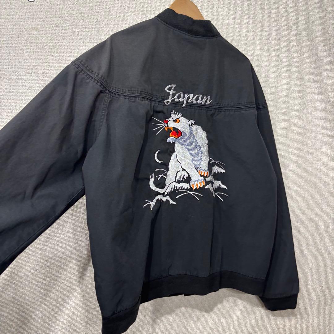 アメリカ古着　ダービージャケット　刺繍　スカジャン　 XL 3586