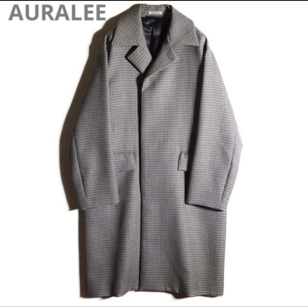 美品 AURALEE 19AW DOUBLE FACE CHECK コート