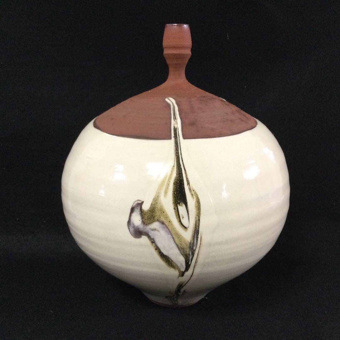 墨流壷 花器 近藤豊作 花瓶 供箱 L195