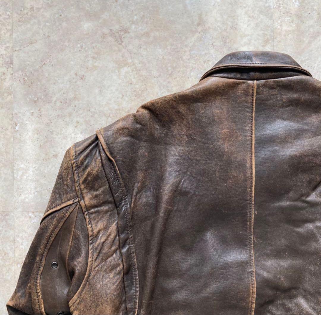 古着 Vintage A-2型 ビッグシルエット レザージャケット ブルゾン M