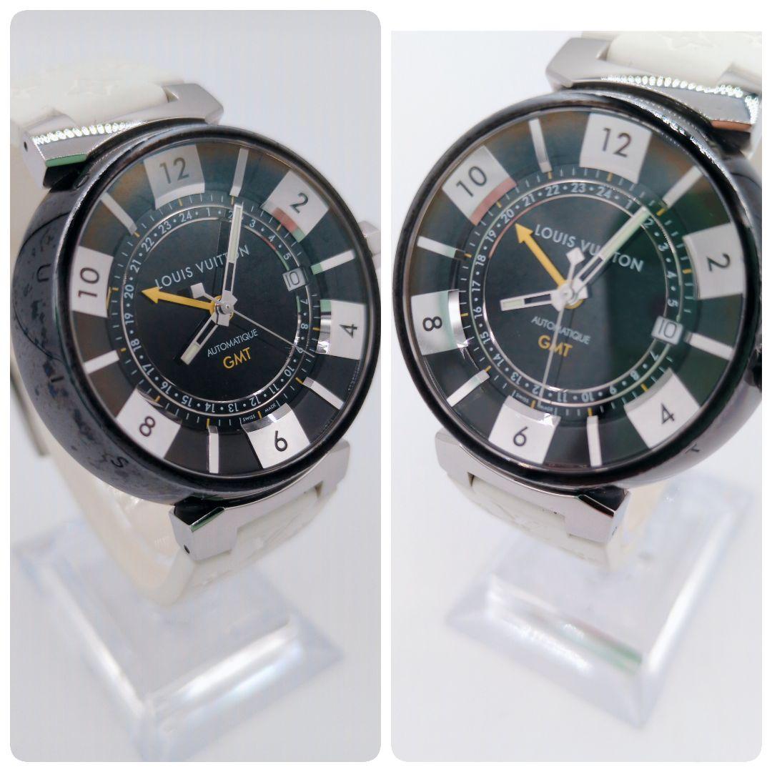 ルイ・ヴィトン　LOUIS VUITTON GMT 自動巻き 時計 ラバーベルト