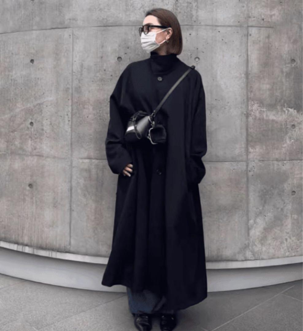 CABaN ウールギャバジン スタンドカラーコート