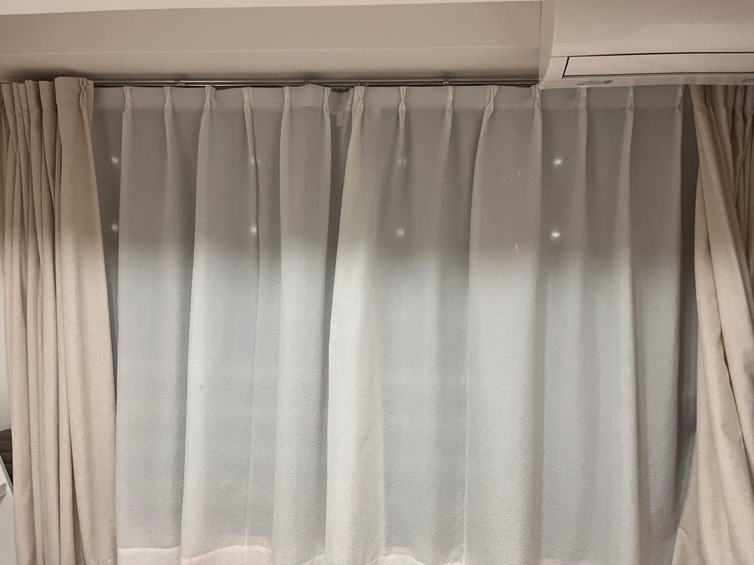 リネンカーテン　ナチュラルuvカット　【幅135×丈175】