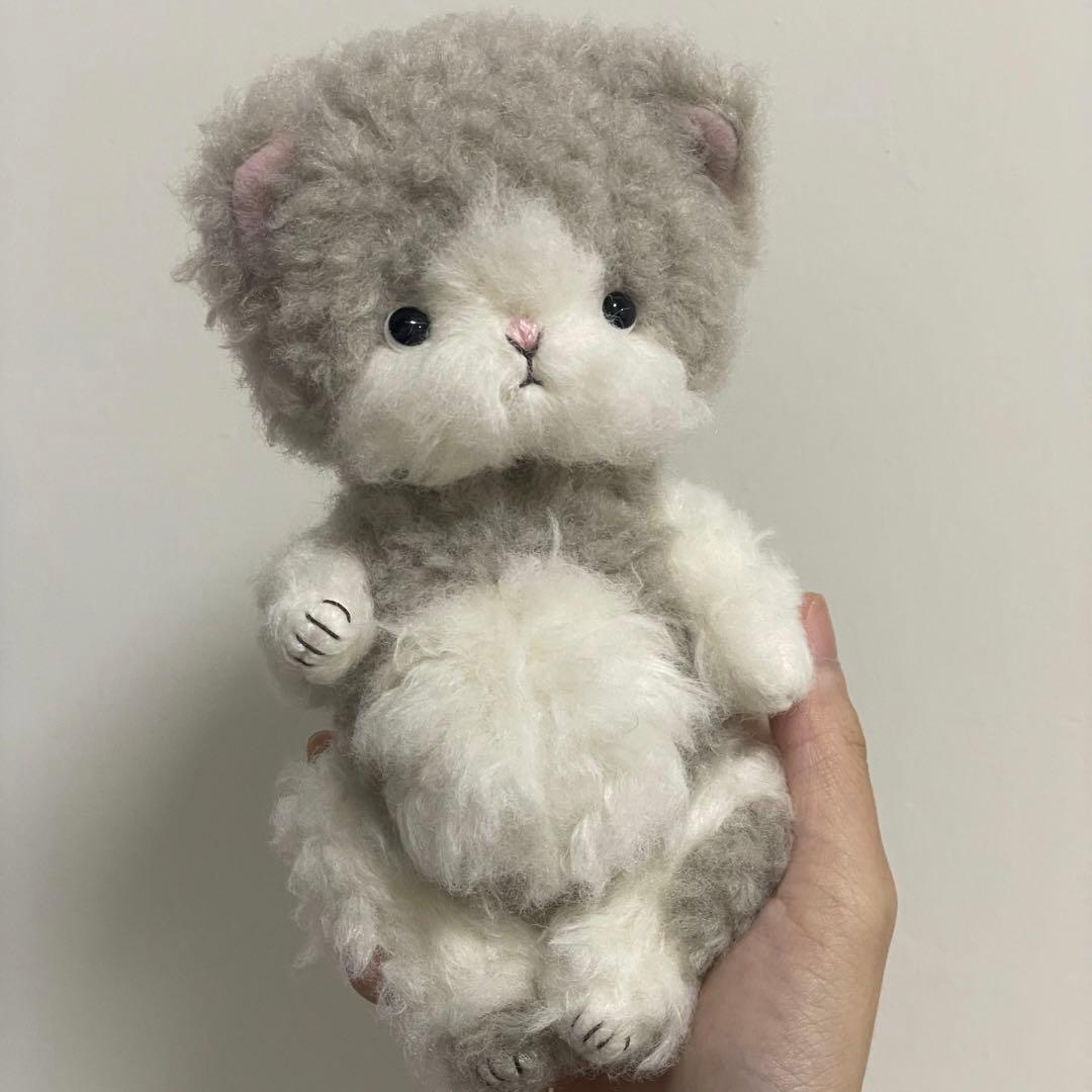 モコモコ雲仔猫 アーティストベア テディベア 海外作家様 ハンドメイド 置物