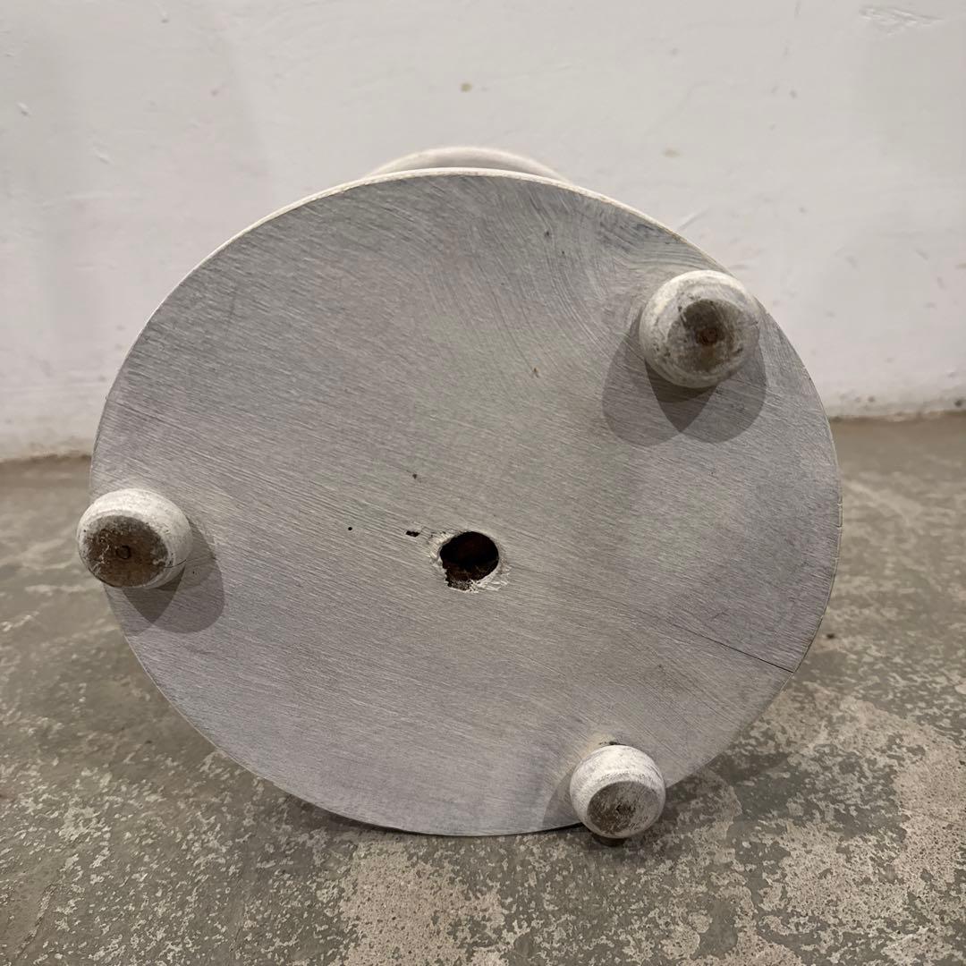 ヴィンテージ　木製サイドテーブル　ラウンド　花台