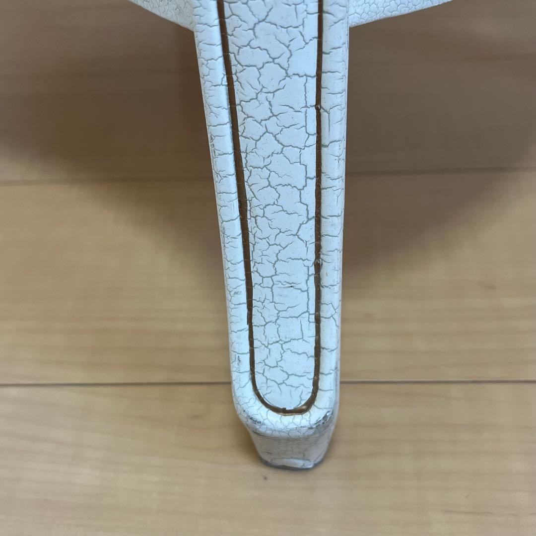 【希少】アンティーク調 フラワーペイント 猫脚サイドテーブル 引き出し付 北欧