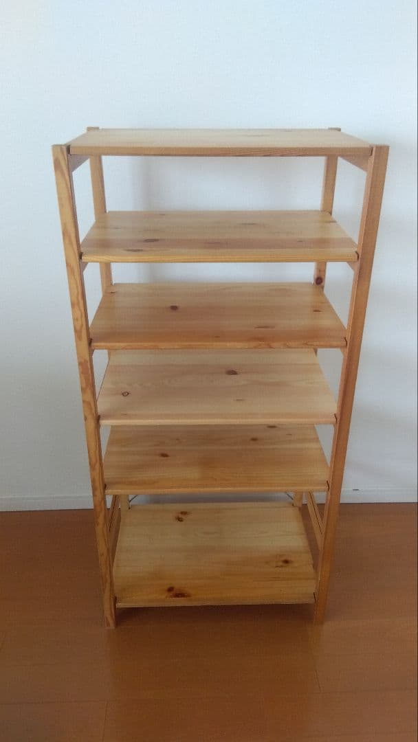 無印パイン材ユニットシェルフ　58cm　中