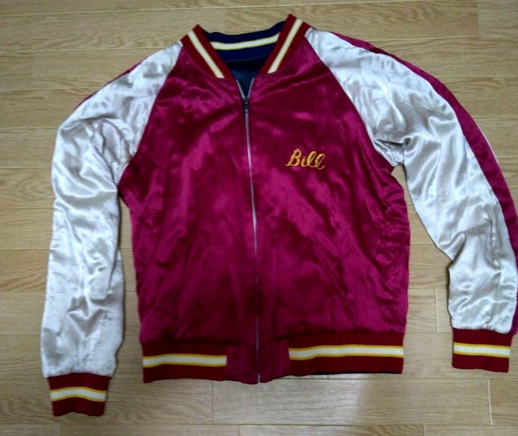 あ*ら様 90sビンテージ　リバーシブルスカジャン　　 虎　龍　鷹　シルク