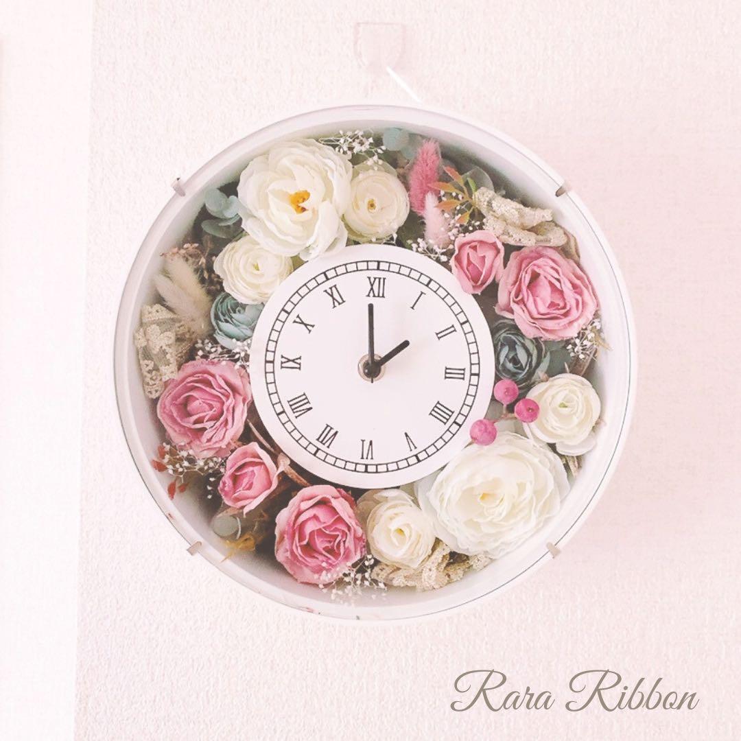 花時計 壁掛け時計 ギフト おしゃれ プレゼント 両親贈呈用 ウエディングギフト