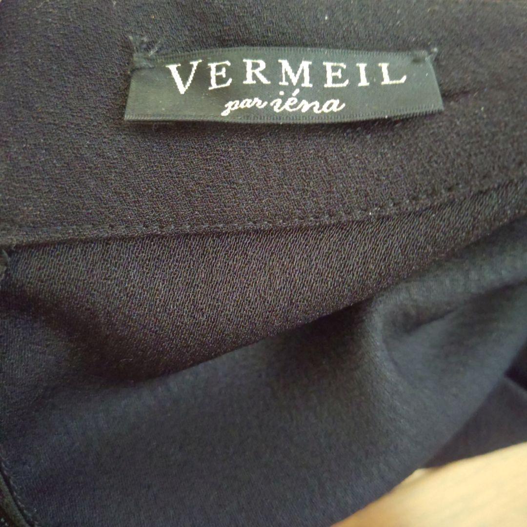 VERMEIL par iena アセテートバックサテンジョーゼットワンピース